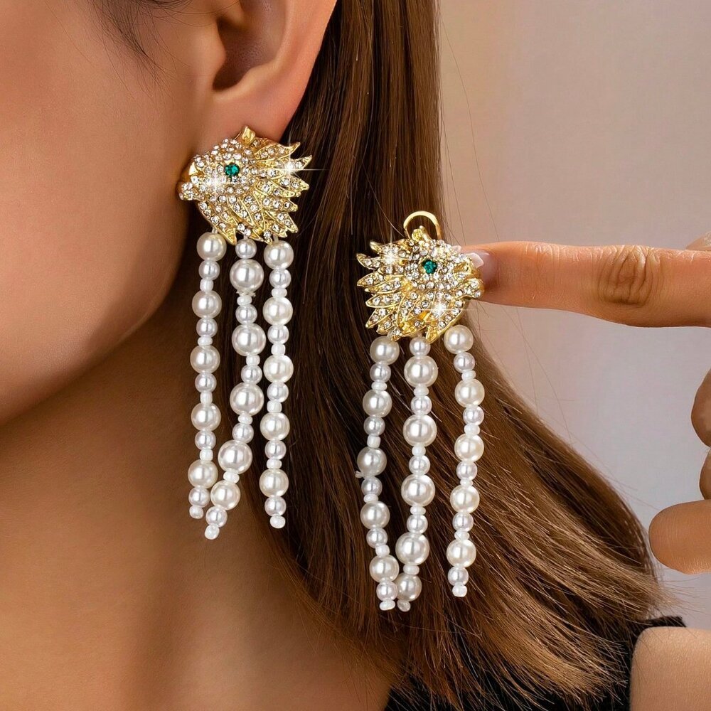 Luxury Women's Fantasy Faux Pearl Tassel earrings